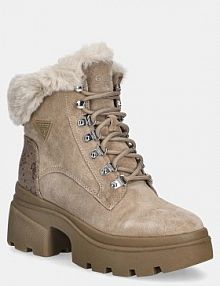 Botki na słupku Guess  beżowe FLFYRL.SUE10.NATU