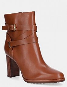 Botki na słupku Lauren Ralph Lauren  brązowe 802974385001.200