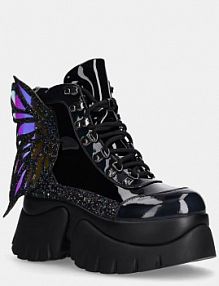 Workery Koi Footwear  czarne damskie EvilFairyQueen