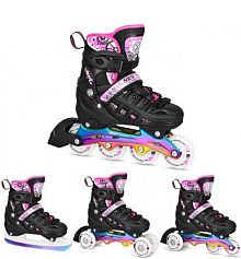 Łyżworolki Led 4w1 Rainbow z wymienną płozą hokejową NH10905 Nils Extreme dziecięce