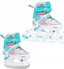 Rolki Łyżwy Hokejowa Regulowane 2w1 Raven Zoya Świecące Kółka LED dziecięce