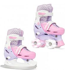 Wrotki Łyżwy Figurowe 2w1 Regulowane Raven Loret Kółka LED damskie