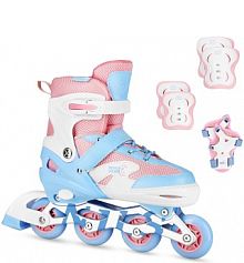 Zestaw rolki z kółkami led i ochraniacze Moonbeam NA0189 Nils Extreme dziecięce