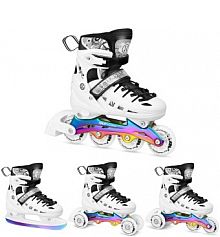 Łyżworolki Led 4w1 Rainbow z wymienną płozą hokejową NH10905 Nils Extreme dziecięce