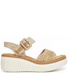 Sandały na obcasie Rieker beżowe 69176-62 