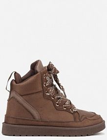 Brązowe Sneakersy Ozdobione Sznurówkami w Geometryczny Wzór Avoslia Renee damskie