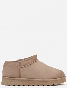 Ciemnobeżowe Niskie Śniegowce o Wsuwanym Fasonie Alodra Renee damskie