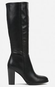 Czarne Eleganckie Kozaki VICES na Słupkowym Obcasie z Cholewką do Kolana Unenela