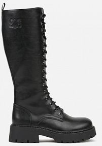 Czarne Kozaki VICES Typu Workery w Grungowym Stylu Unalira damskie