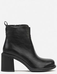 Czarne Botki VICES na Słupkowym Obcasie z Elastyczną Wstawką w Cholewce Sevea