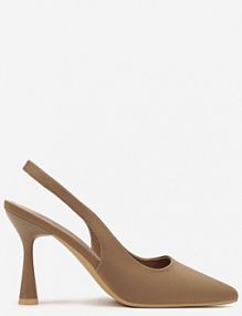 Ciemnobeżowe Sandały ze Szpiczastym Noskiem Jolaia Renee
