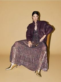 Skórzane kozaki na szpilce Reserved złote damskie 010IJ-GLD