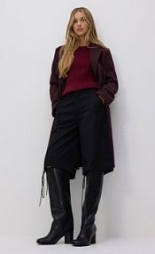 Skórzane kozaki z wiązaniem Reserved czarne damskie 049FF-99X