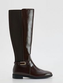 Kozaki z ozdobnym paskiem Reserved mahoniowe damskie 107HS-93X