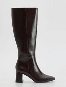 Kozaki na obcasie Reserved ciemnobrązowe damskie 108HS-89X