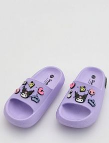 Klapki z przypinkami Kuromi Reserved lawendowy dziecięce 165IR-04X