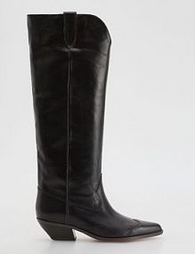 Skórzane kozaki Reserved bordowe damskie 195FF-83X