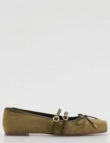 Baleriny z paskami Reserved oliwkowe damskie 311FF-91X