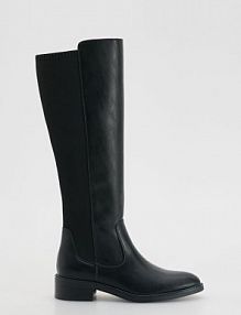 Kozaki z elastyczną cholewką Reserved czarne damskie 368FF-99X