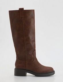 Kozaki na niskim obcasie Reserved ciemnobrązowe damskie 375FF-89X