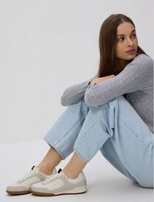 Sneakersy z łączonych materiałów Reserved białe damskie 439CP-00X