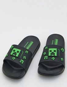 Klapki Minecraft Reserved czarne dziecięce 572HV-99X