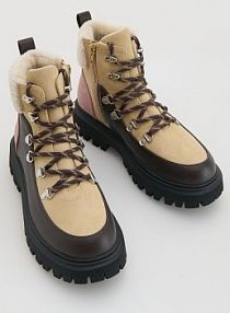 Buty trekkingowe z ociepleniem Reserved brązowe dziecięce 587GG-88X