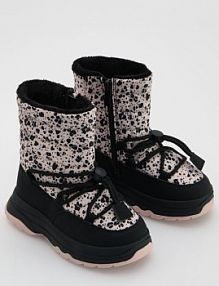 Ocieplane śniegowce z wiązaniem Reserved czarne dziecięce 602GG-99X