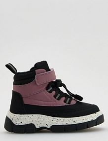 Ocieplane śniegowce z wiązaniem Reserved czarne dziecięce 665HG-99X