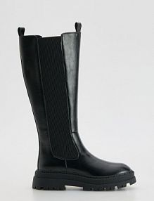 Kozaki z elastyczną cholewką Reserved czarne damskie 709FE-99X