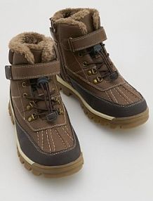 Buty trekkingowe za kostkę Reserved brązowe dziecięce 728FS-88X