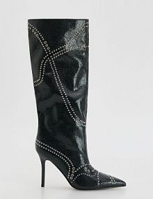 Kozaki z okuciami Reserved czarne damskie 741FE-99X