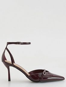 Czółenka z paskami Reserved bordowe 769FE-83X