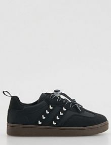 Trampki z imitacji skóry Reserved czarne dziecięce 844IE-99X