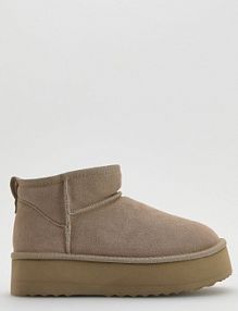 Zamszowe śniegowce Reserved jasnoszare damskie 910FF-09X