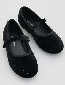 Czarne welurowe baleriny Reserved dziecięce 938GT-99X