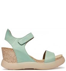 Sandały na koturnie Fly London zielone 