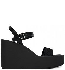 Sandały na koturnie Calvin Klein czarne 