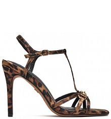 Sandały na szpilce Nine West brązowe 