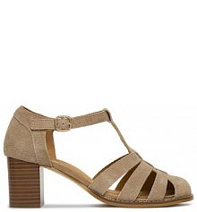 Sandały na słupku Lasocki beżowe 