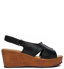 Sandały na koturnie Lasocki czarne 