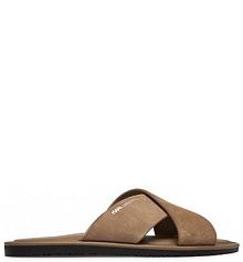 Klapki KARL LAGERFELD beżowe męskie 