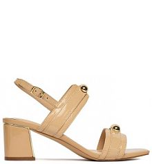 Sandały na słupku Lasocki beżowe 