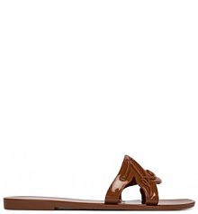 Klapki KARL LAGERFELD brązowe damskie 