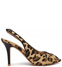 Sandały na szpilce Guess beżowe jasny 