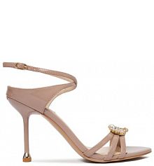 Sandały na szpilce Liu Jo beżowe 