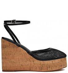 Sandały na koturnie Badura czarne 