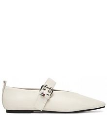 Baleriny Tommy Jeans białe damskie 