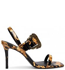 Sandały na szpilce Versace Jeans Couture czarne 