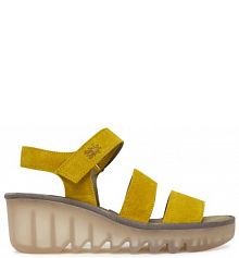 Sandały na koturnie Fly London żółte 